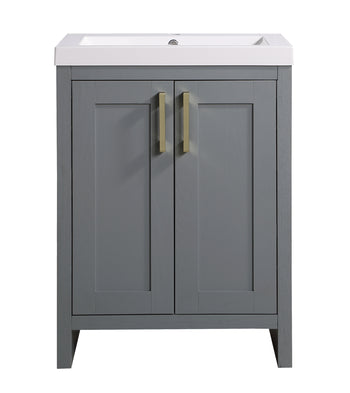 Better Homes & Gardens Farmhouse 24.5 Inch Grey Single Sink Bathroom Vanity with Top, Assembly Required